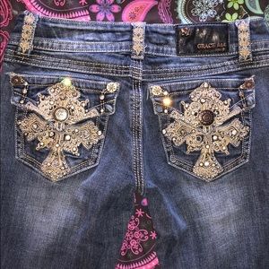 Grace in L.A low rise boot cut jeans